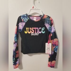 Justice Black Long Sleeve with Colorful Floral Design